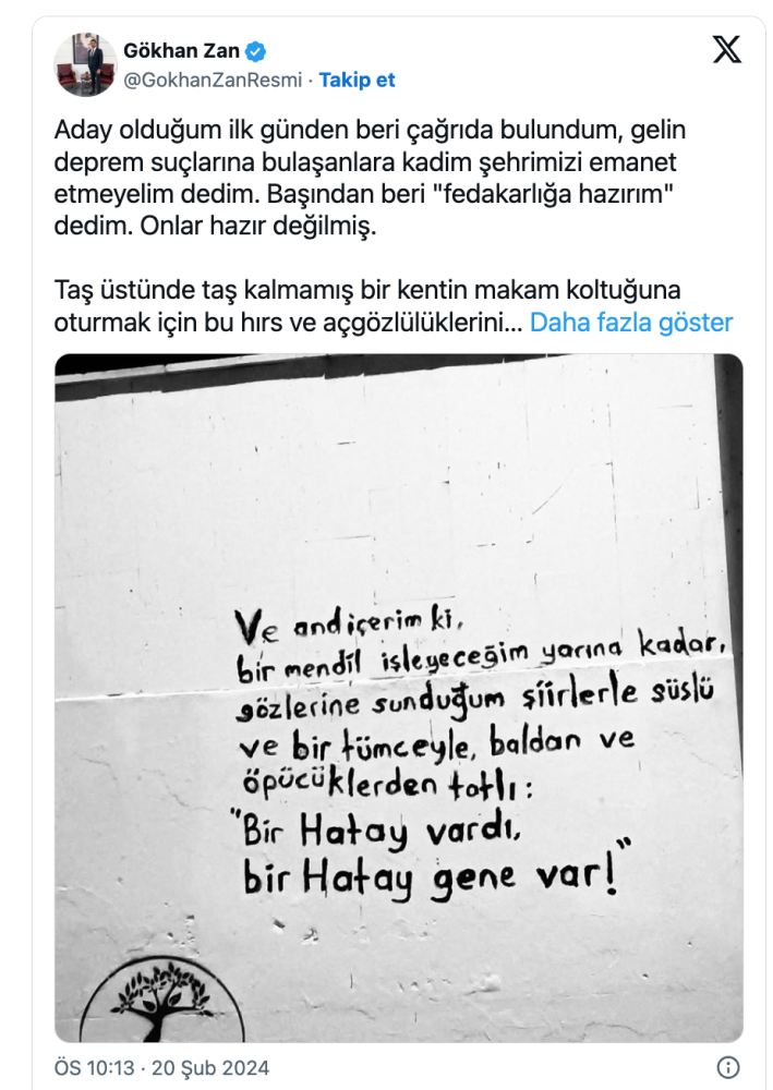 tip hatay belediye baskan adayi gokhan zan dan lutfu savas a yanit